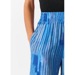 Whistles Blue Stripe Print Cropped Trousers